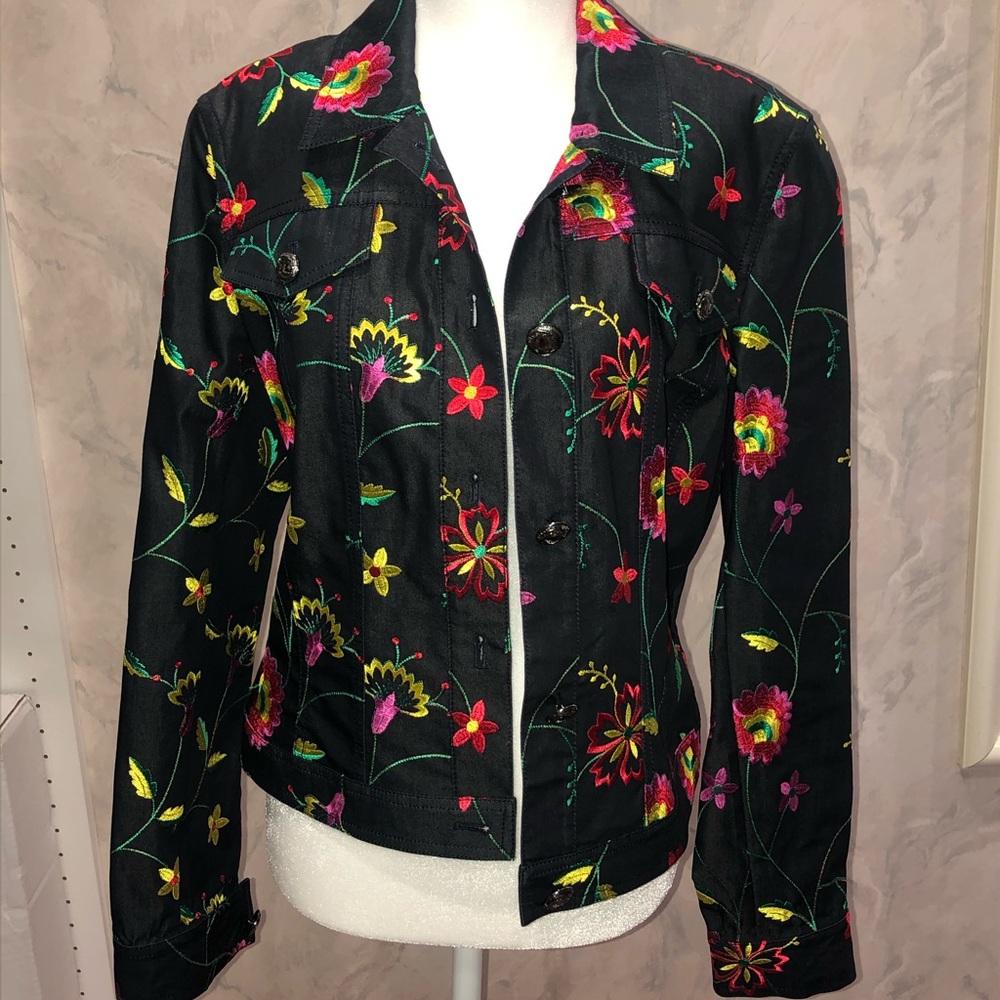 St John black denim jacket